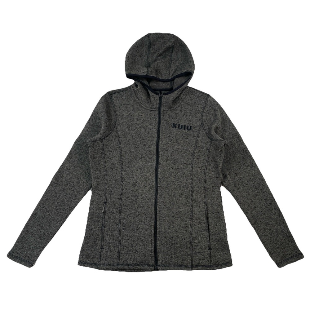 KUIU Base Camp Hooded Sweater Jacket Gray Full Zip Women's Medium